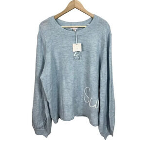 LC Lauren Conrad Sunday Stitched Blue Sweater Plus Size 2XL Soft Women’s